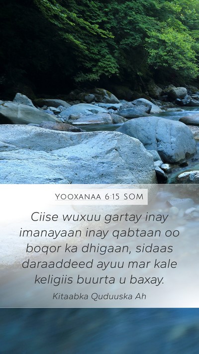 Yooxanaa 6:15 SOM Bible Verse Image