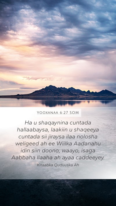 Yooxanaa 6:27 SOM Bible Verse Image