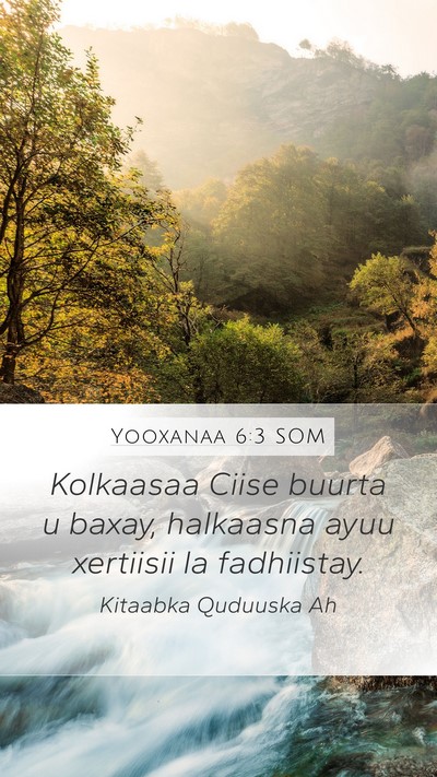 Yooxanaa 6:3 SOM Mobile Phone Wallpaper - Kolkaasaa Ciise buurta u baxay, halkaasna ayuu - Mobile Bible Verse Wallpaper