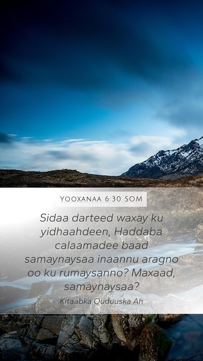 Yooxanaa 6:30 SOM Bible Verse Image