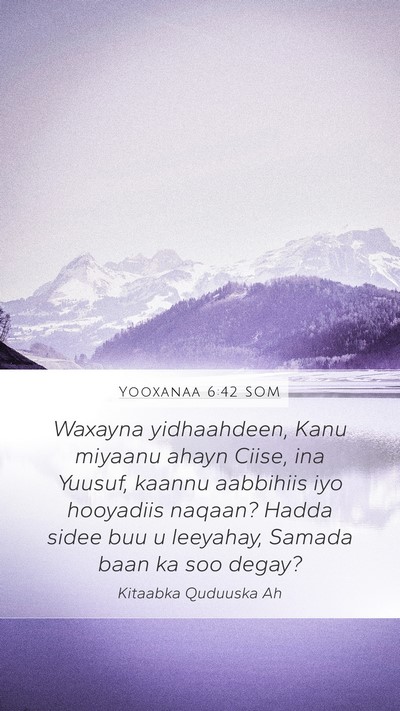 Yooxanaa 6:42 SOM Bible Verse Image