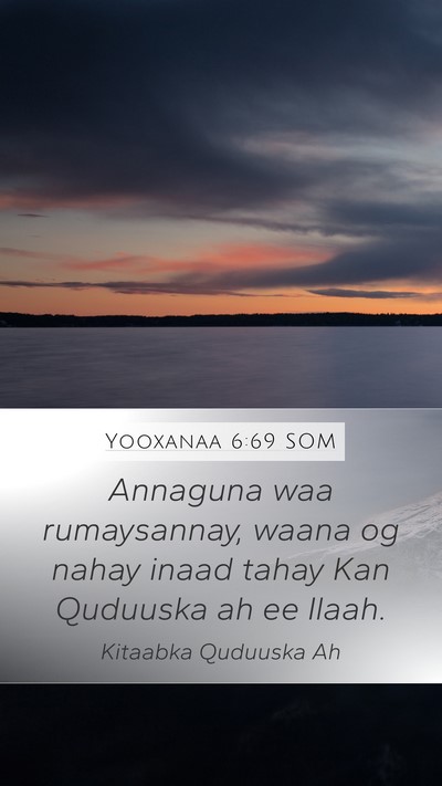 Yooxanaa 6:69 SOM Bible Verse Image