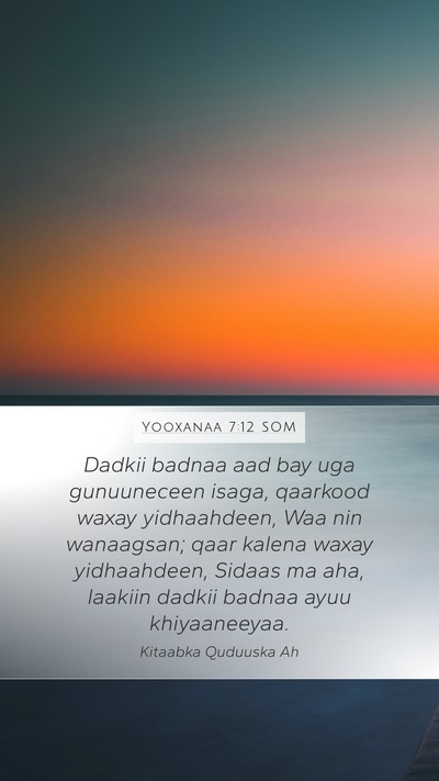 Yooxanaa 7:12 SOM Bible Verse Image