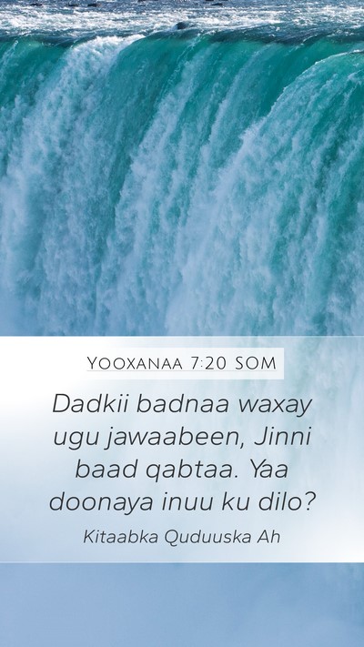 Yooxanaa 7:20 SOM Bible Verse Image