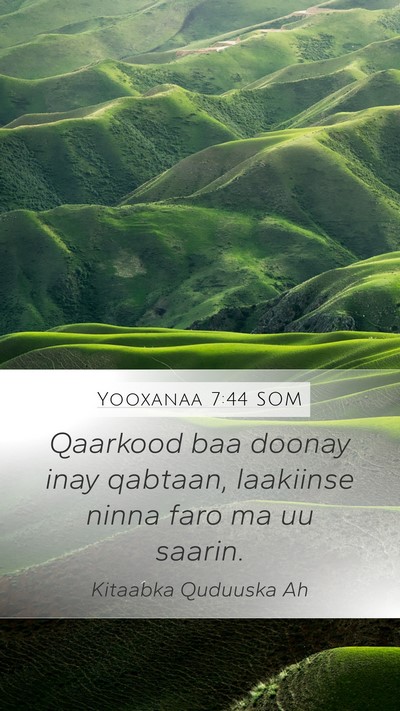 Yooxanaa 7:44 SOM Bible Verse Image