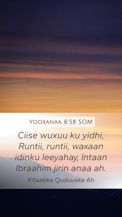 Yooxanaa 8:58 SOM Bible Verse Image