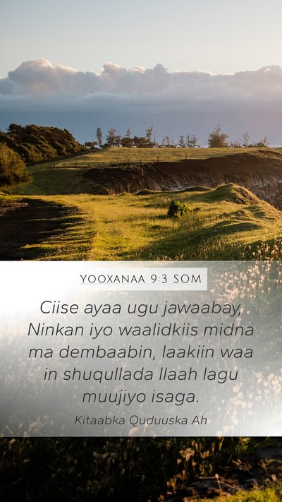 Yooxanaa 9:3 SOM Bible Verse Image