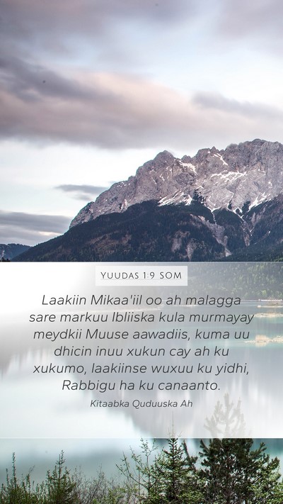 Yuudas 1:9 SOM Bible Verse Image
